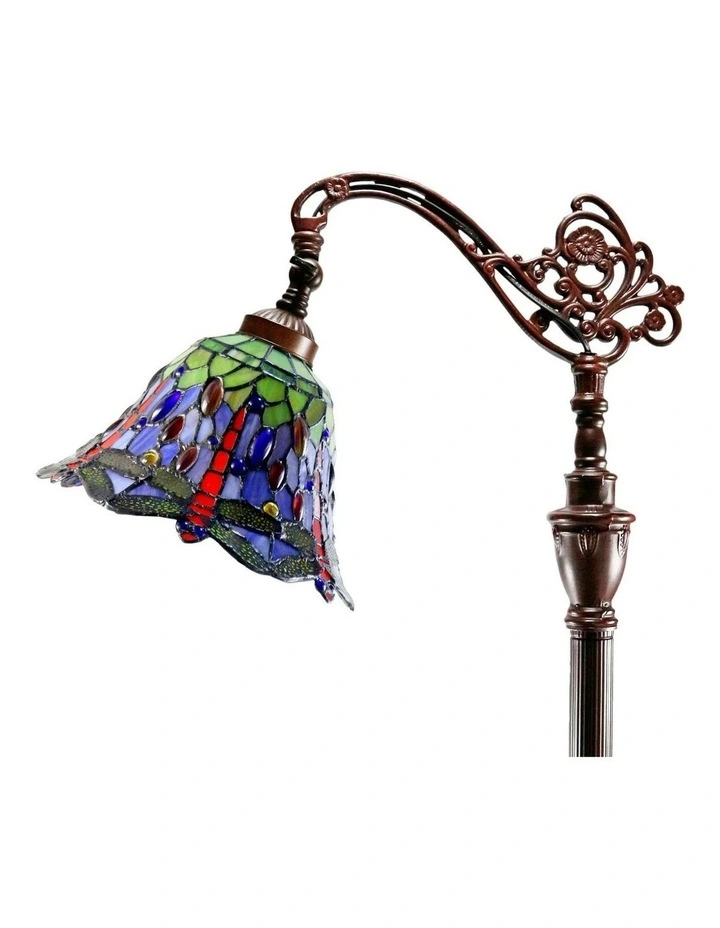 Tiffany Floor Lamp in Rose And Dragonfly Edwardian image 6