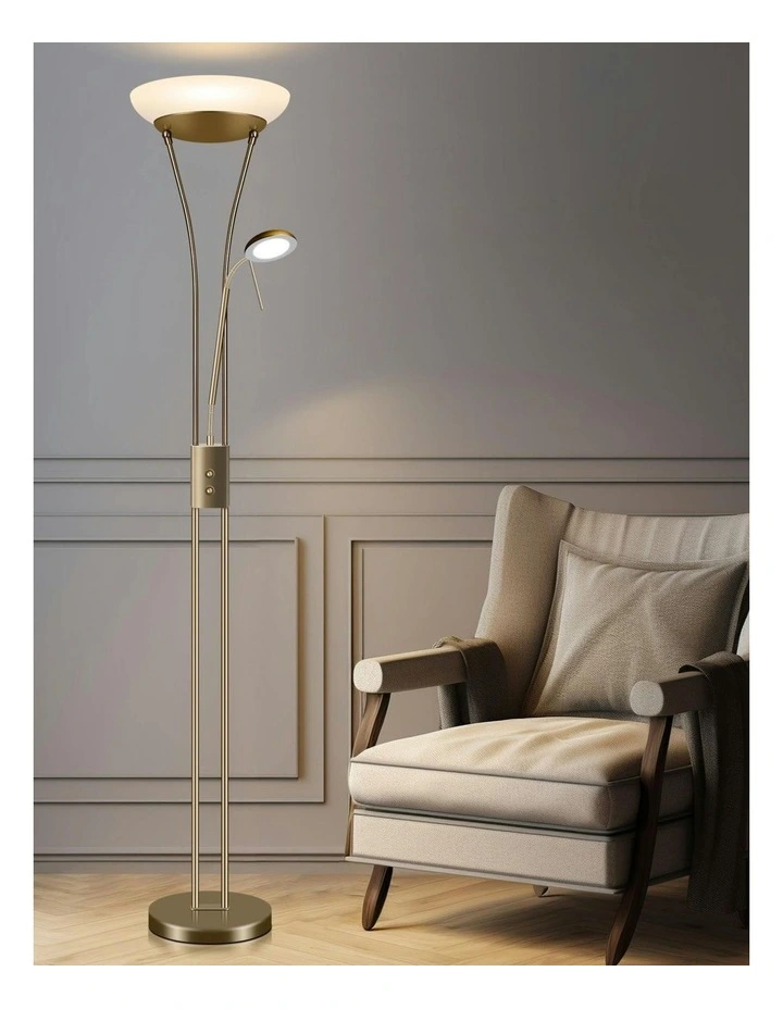 Frisco Mother & Child LED Floor Lamp in Antique Brass image 2