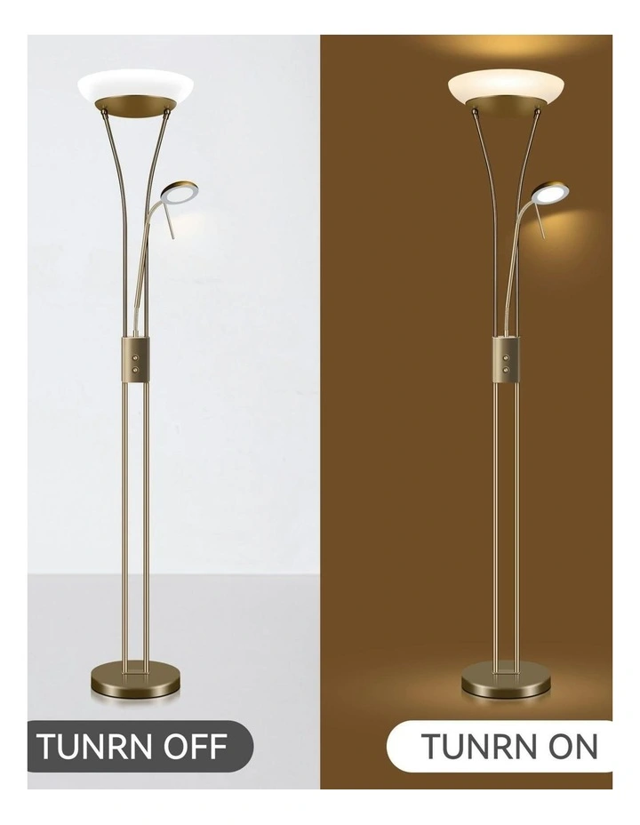 Frisco Mother & Child LED Floor Lamp in Antique Brass image 3