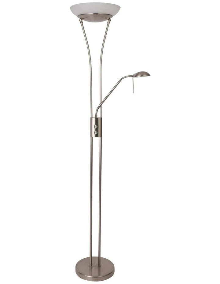 Frisco Mother & Child LED Floor Lamp in Satin Chrome image 1