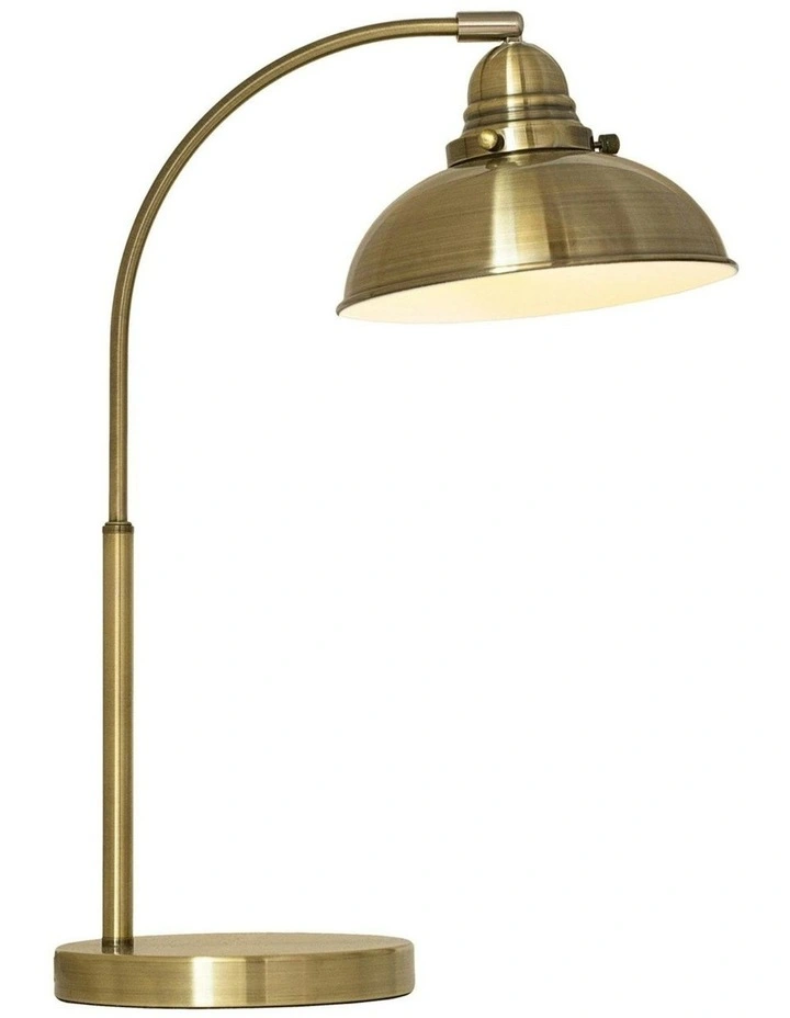 Manor Metal Table Lamp in Weathered Brass image 1