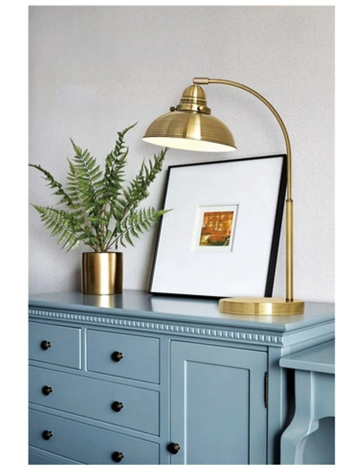 Manor Metal Table Lamp in Weathered Brass image 6