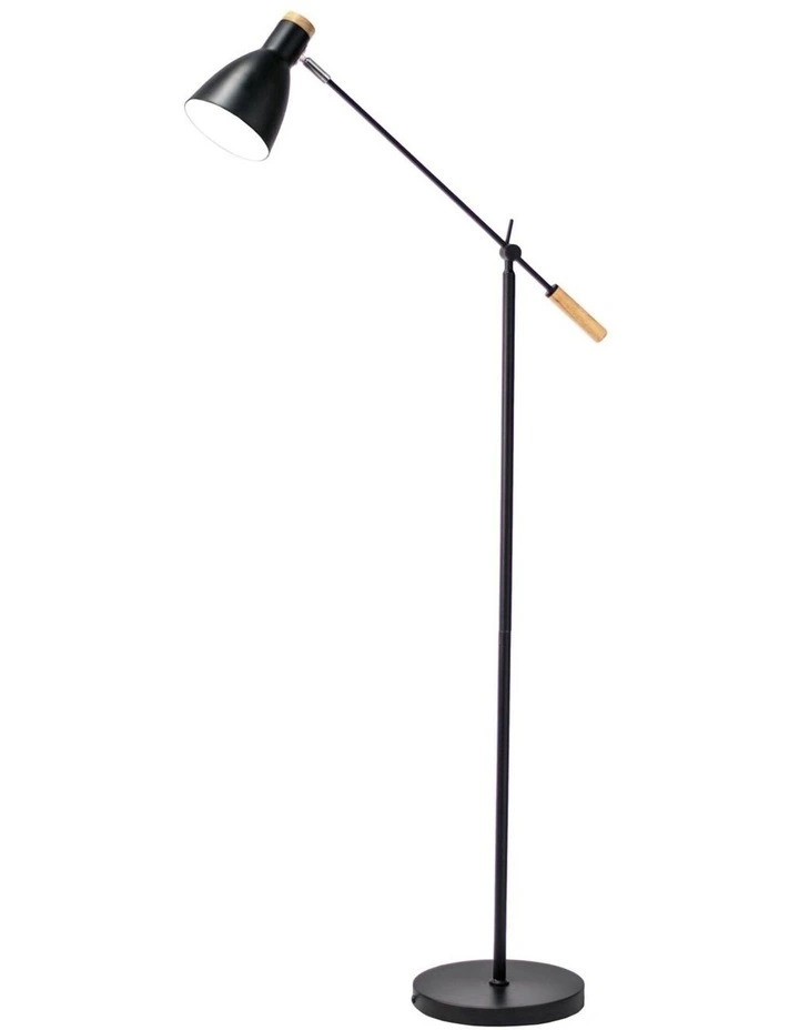 Scandinavian Style Adjustable Floor Lamp in Black image 1