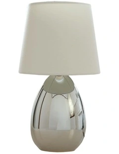 Libby Touch Table Lamp in Chrome White