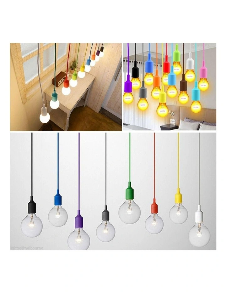 Silicone Ceiling Pendant Light in Green image 2