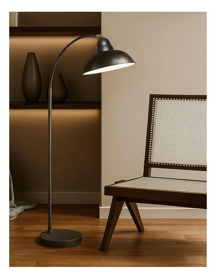 Manor Metal Floor Lamp in Antique Chrome image 4