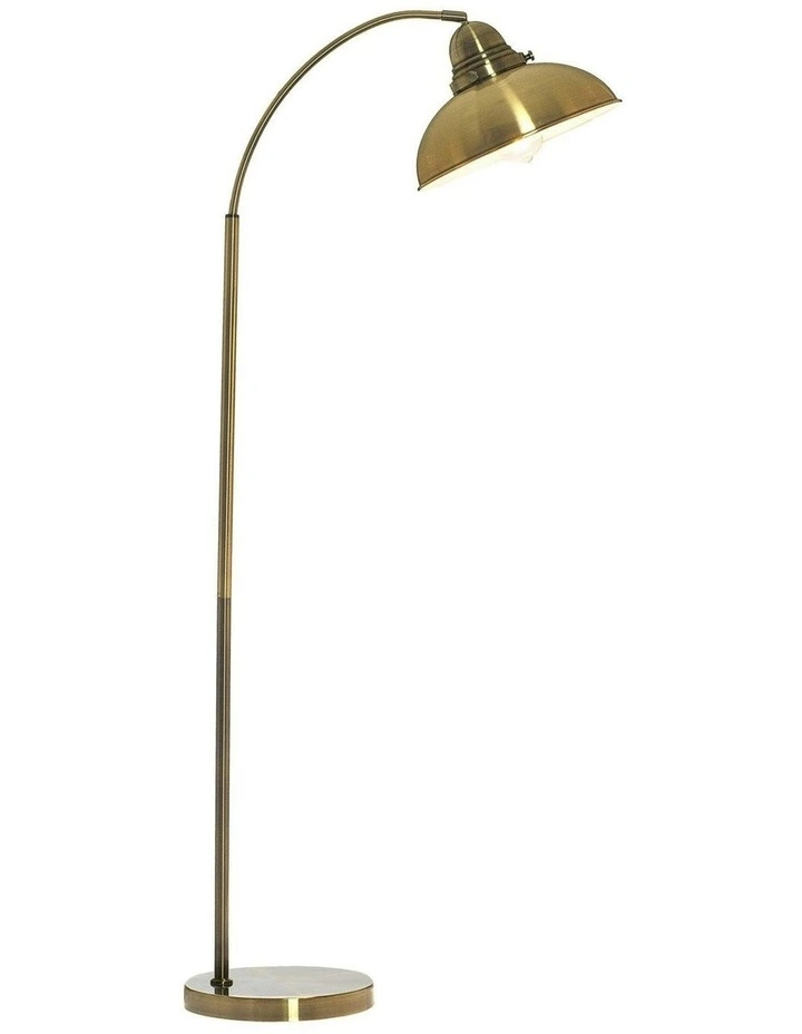 Manor Metal Floor Lamp in Weathered Brass image 1
