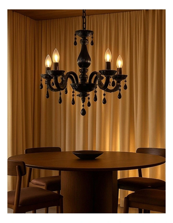 La Spezia Acrylic Chandelier Light in Black image 3