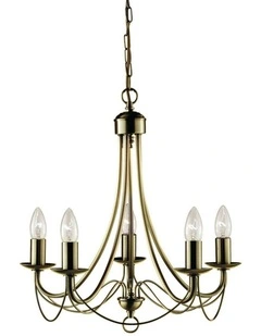 Zanzibar Chandelier Light Antique Brass in Gold