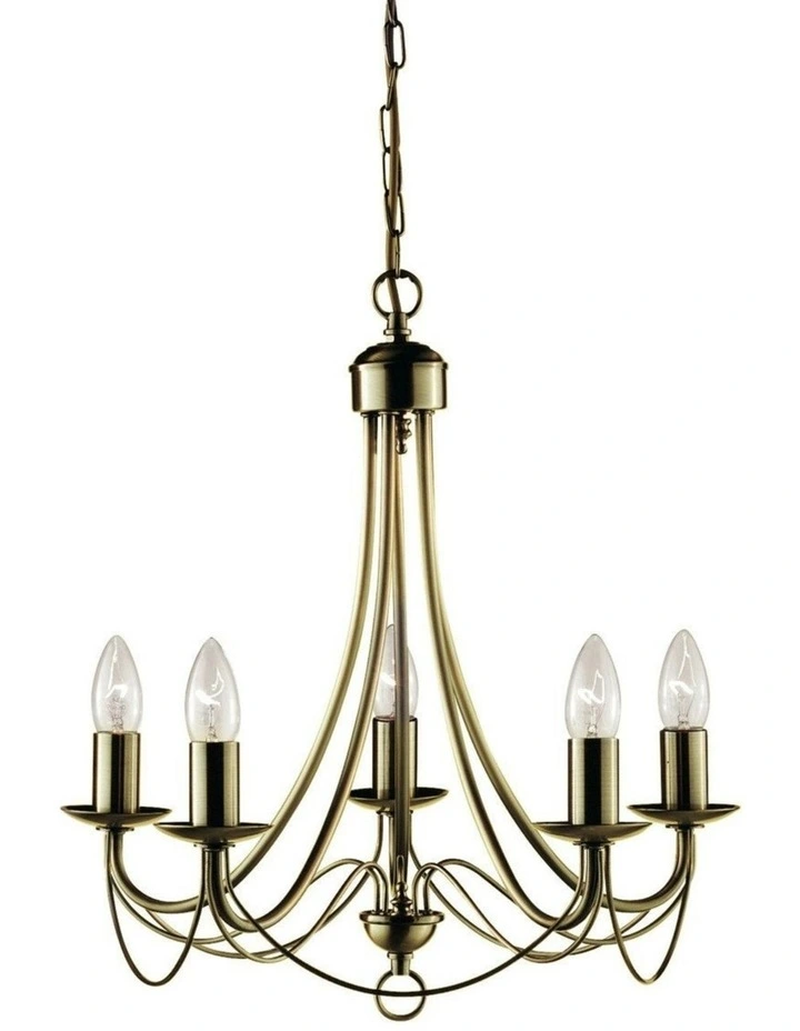 Zanzibar Chandelier Light Antique Brass in Gold image 1