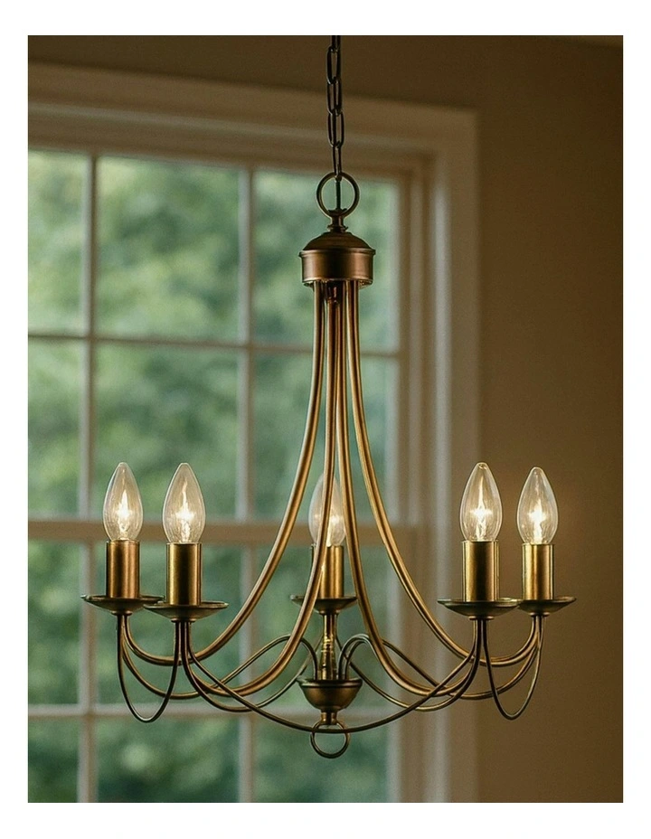 Zanzibar Chandelier Light Antique Brass in Gold image 2