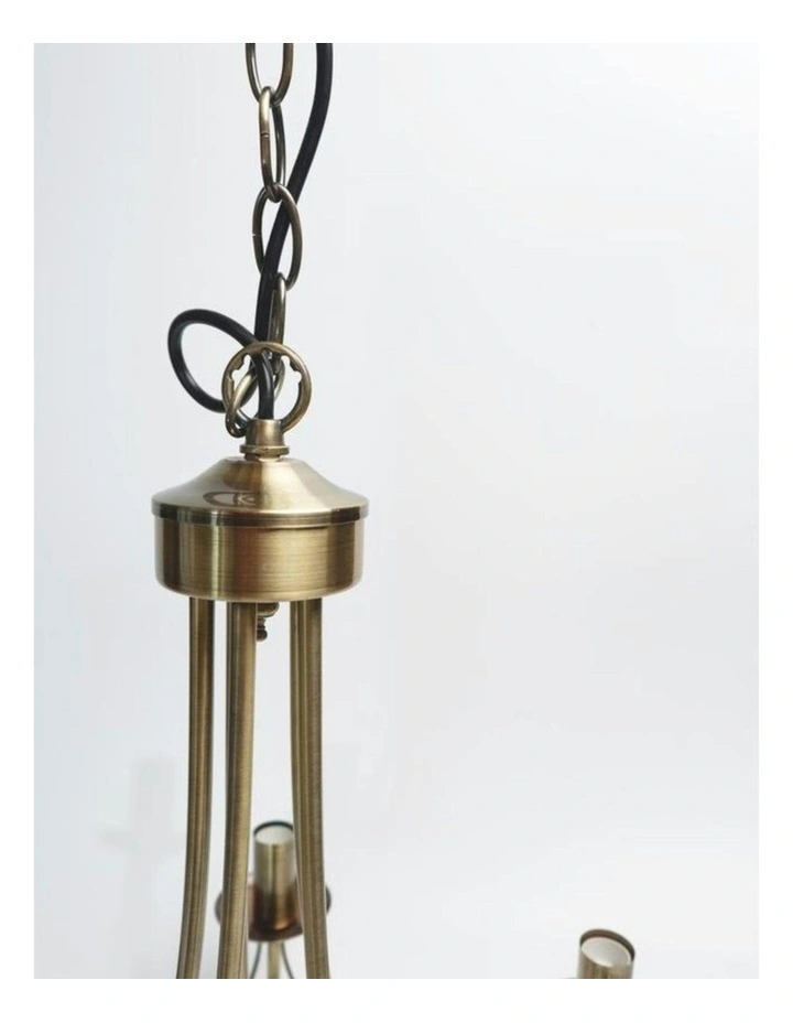 Zanzibar Chandelier Light Antique Brass in Gold image 4