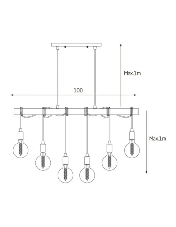 Tibery Pendant Light 6 in Black image 2