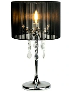 Paris Crystal Table Lamp in Black