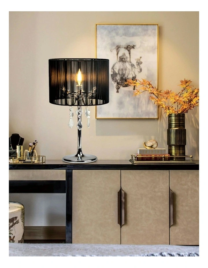 Paris Crystal Table Lamp in Black image 3