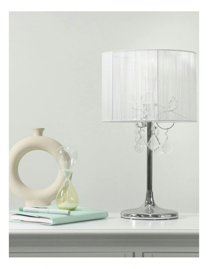 Paris Crystal Table Lamp in White image 4