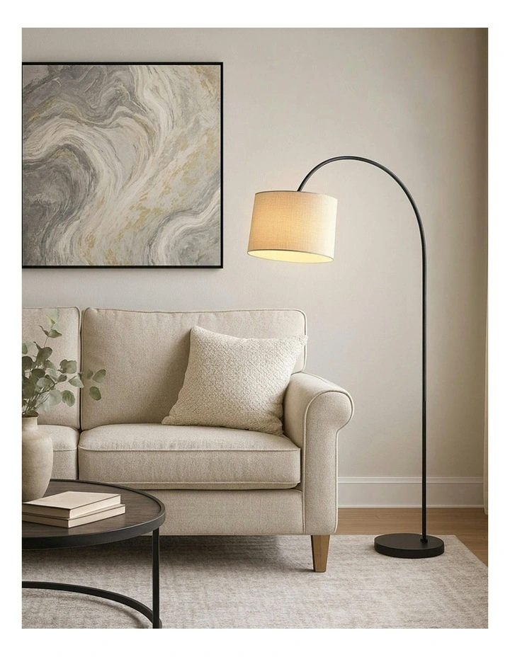 Tanya Arched Floor Lamp in Grey image 3