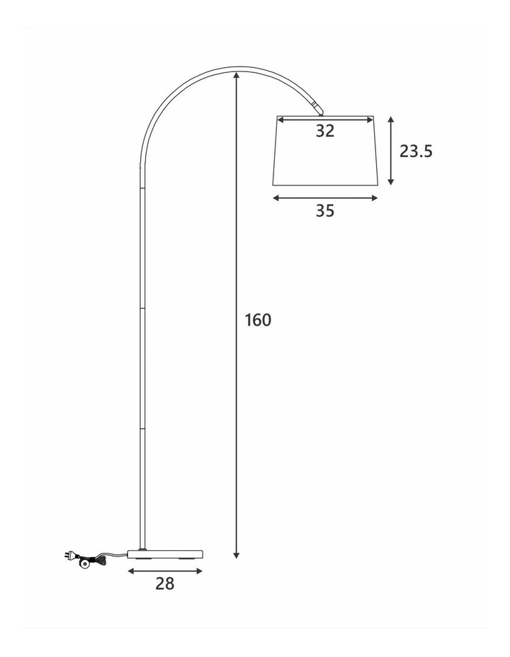 Tanya Arched Floor Lamp in Grey image 5