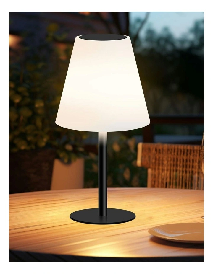 LED DC + Solar Table Lamp 45cm in White image 2