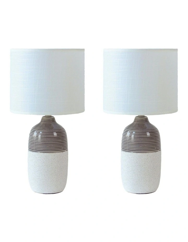 Botany Ceramic Table Lamp Set of 2 in White image 1