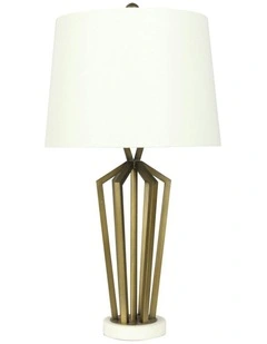 Romsey Table Lamp in White/Brass