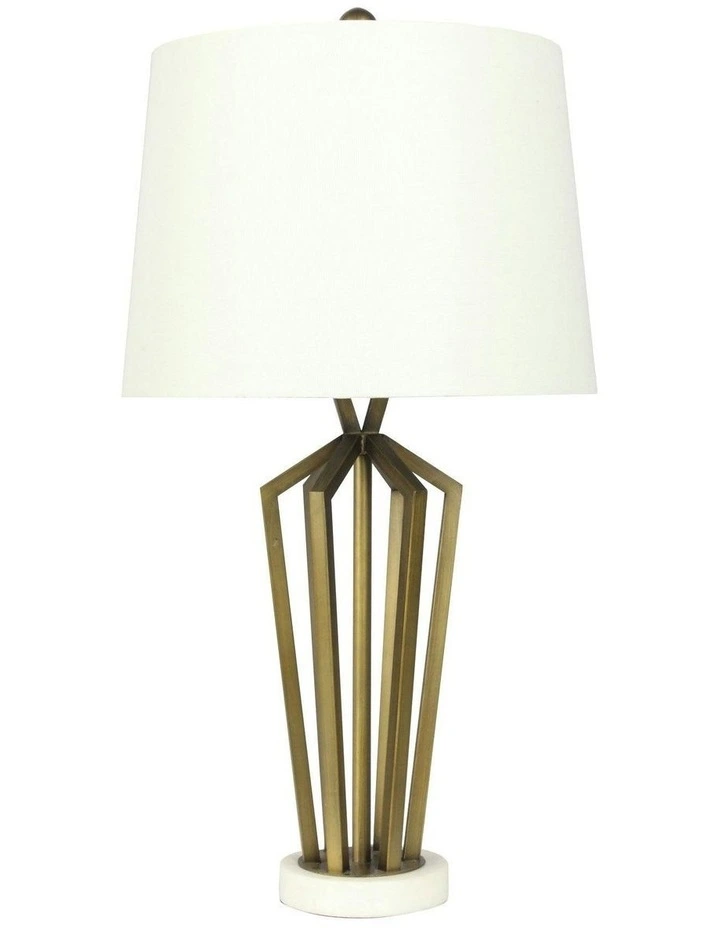 Romsey Table Lamp in White/Brass image 1