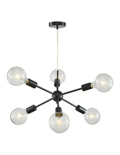 Sputnik Groovy Satellite Pendant Light 6 in Black