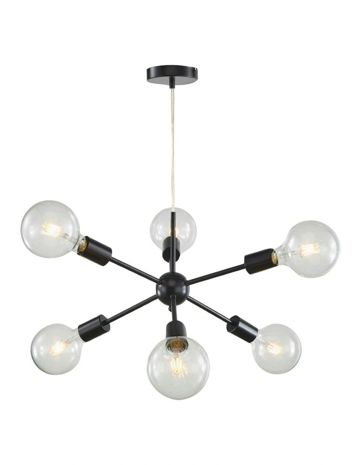 Sputnik Groovy Satellite Pendant Light 6 in Black image 1