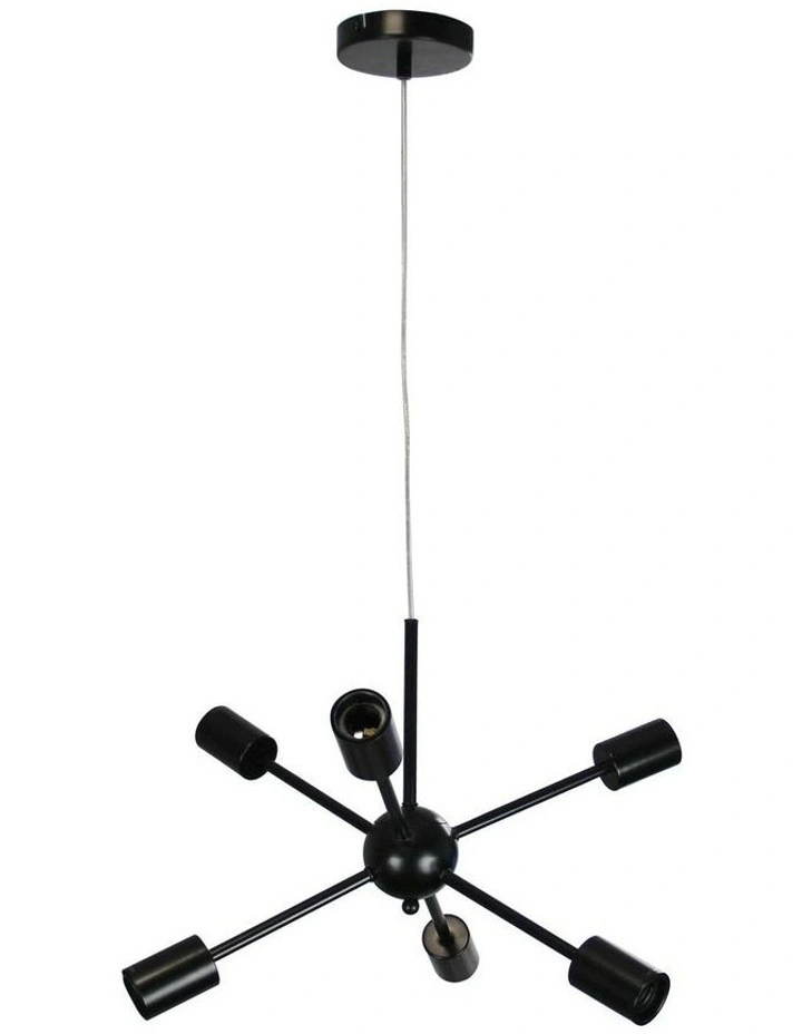 Sputnik Groovy Satellite Pendant Light 6 in Black image 2