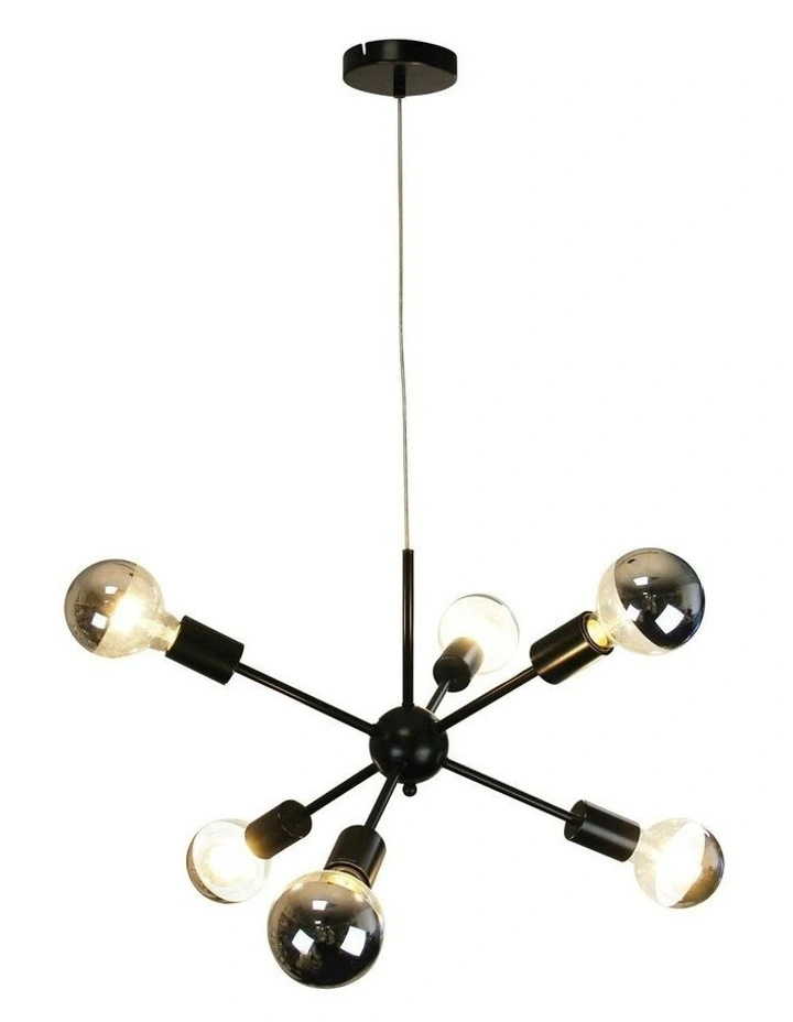 Sputnik Groovy Satellite Pendant Light 6 in Black image 3