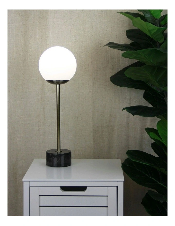 Milton Classic Marble Art Deco Table Lamp in Gold/Black image 3