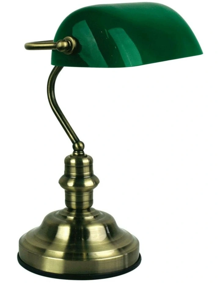 Banker's Table Lamp(Switched) in Antique Brass image 1