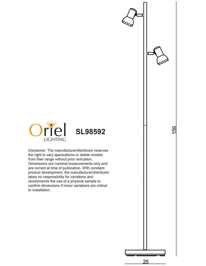 Daxam LED Twin Floor Lamp in White image 3