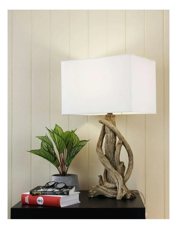 Sedona Complete Table Lamp in White/Brown image 2