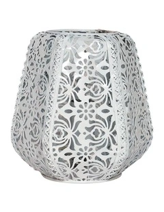 Lace Floral Metal Table Lamp White