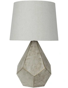 Leon Geometrical Table Lamp in White/Grey