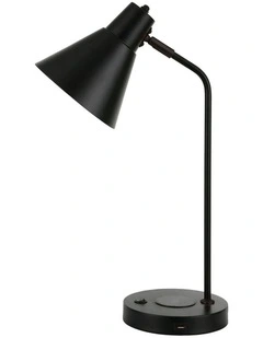 Targa USB and Wireless Charging Desk Lamp in Black