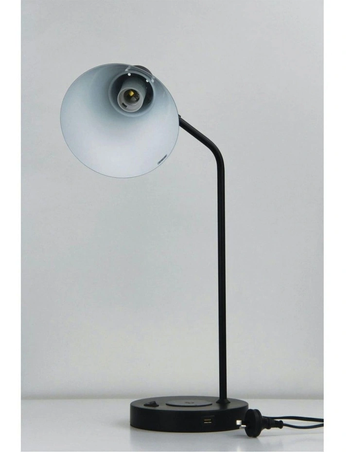 Targa USB and Wireless Charging Desk Lamp in Black image 3