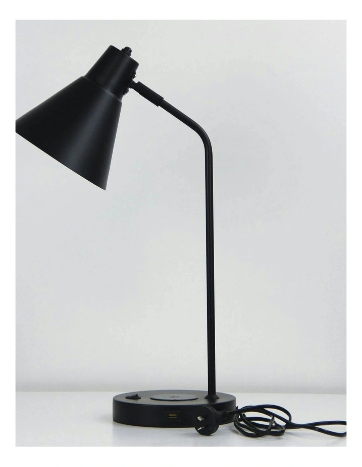Targa USB and Wireless Charging Desk Lamp in Black image 4