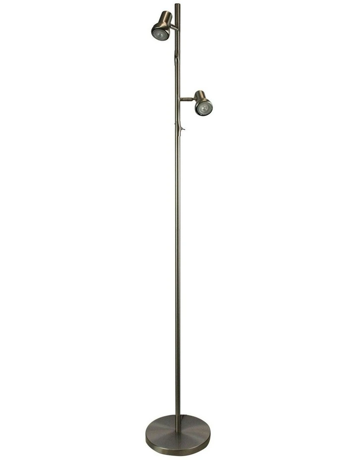 Daxam LED Twin Adjustable Antique Floor Lamp in Brass image 1