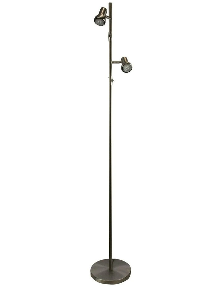 Daxam LED Twin Adjustable Antique Floor Lamp in Brass image 2