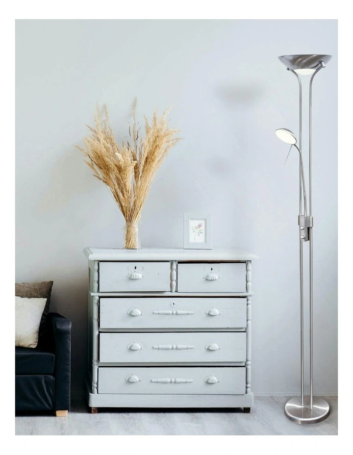 Buckley Dimmable Led Mother & Child Floor Lamp in Satin Chrome image 4