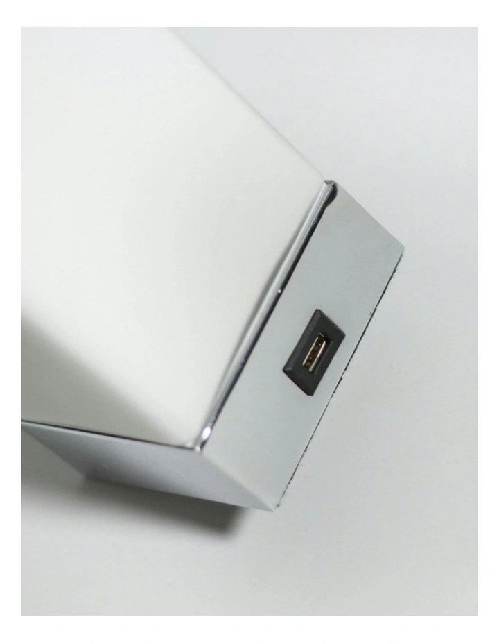 Jessica Rectangle Touch Lamp With USB Port in White image 3