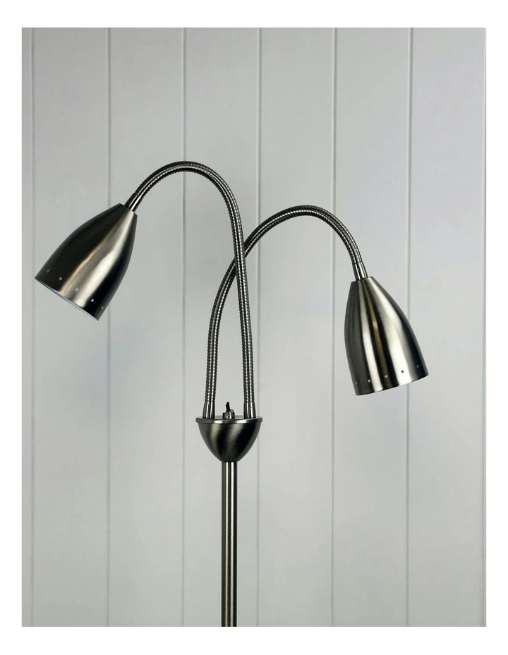Stan Twin Floor Lamp in Brushed Chrome image 2
