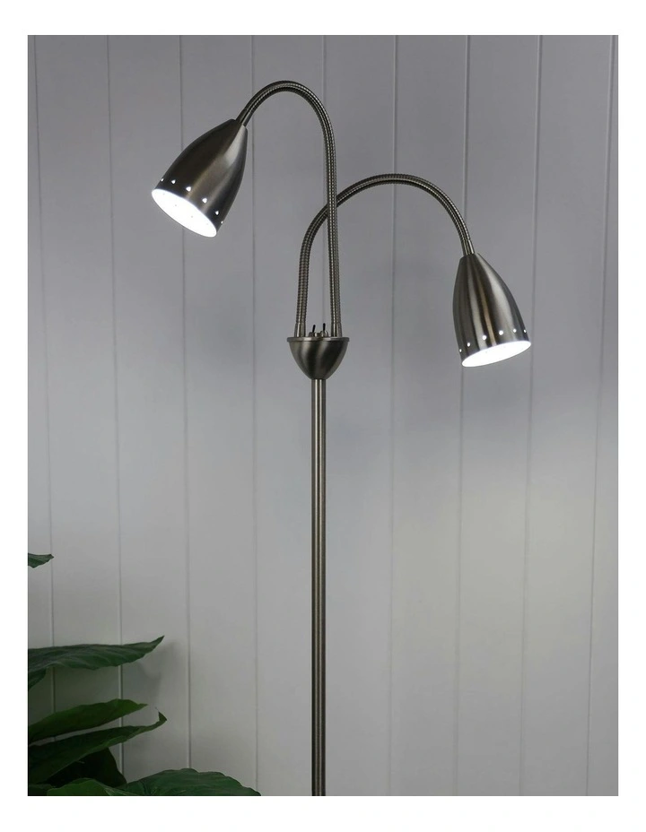 Stan Twin Floor Lamp in Brushed Chrome image 3