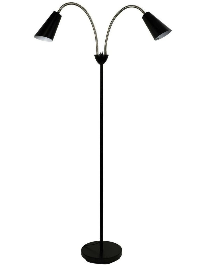 Walt Twin Floor Lamp Brushed in Black Chrome image 5