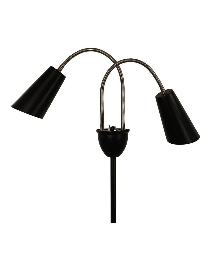 Walt Twin Floor Lamp Brushed in Black Chrome image 6