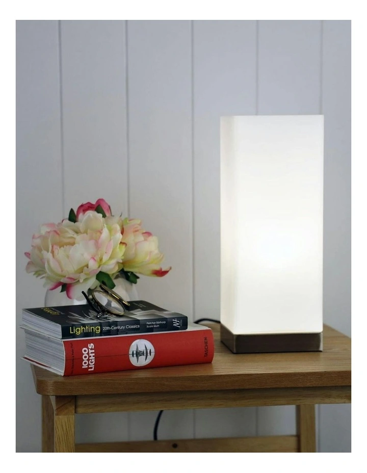 Paro Square Touch Table Lamp in Brushed Chrome image 3