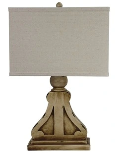 Provence Wood-Tone Resin Table Lamp Brown