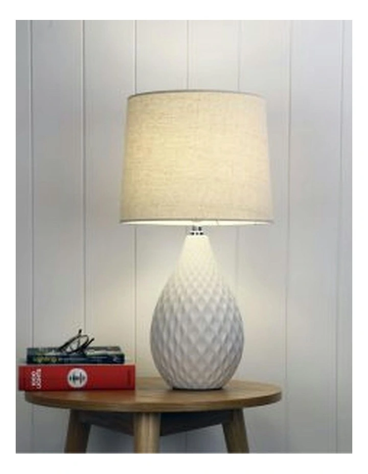 Danu Ceramic Table Lamp in White image 2